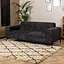 Canapé 2,5 places Vegas tissu noir chenille
