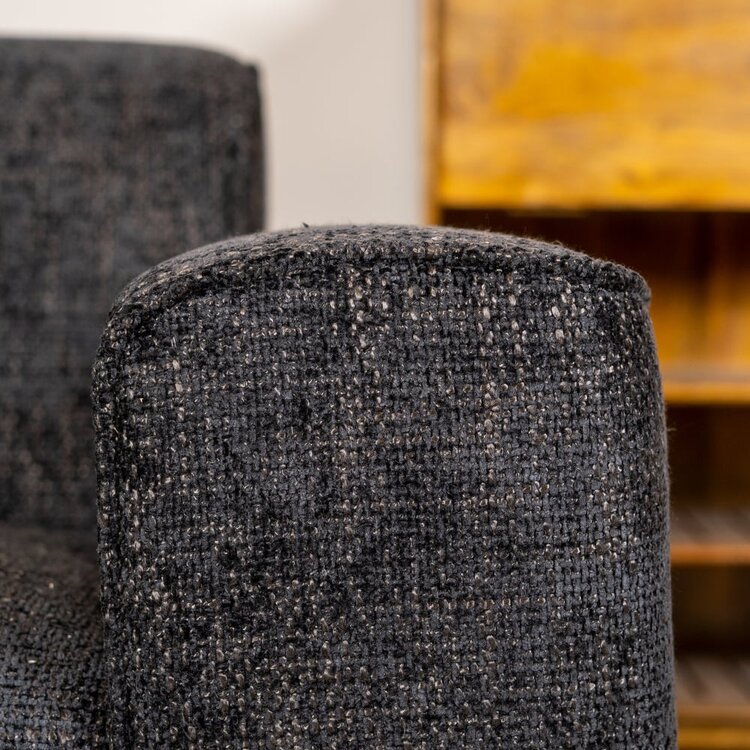 Canapé 2,5 places Vegas tissu noir chenille