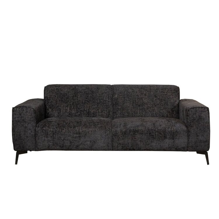 Canapé 2,5 places Vegas tissu noir chenille
