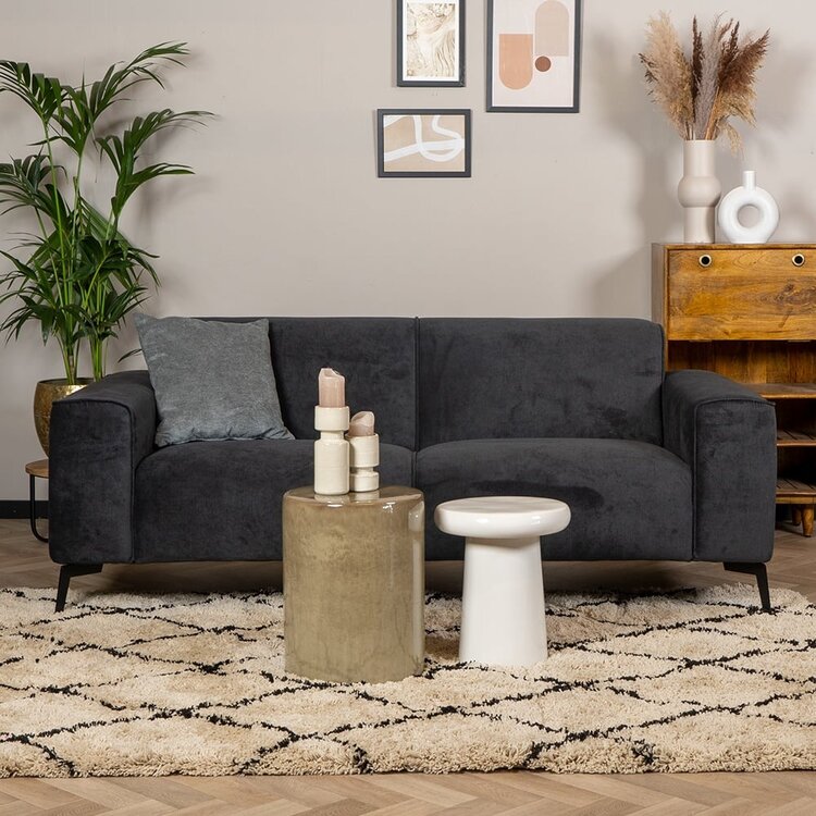 Canapé scandinave 2,5 places Vegas noir tissu chiné