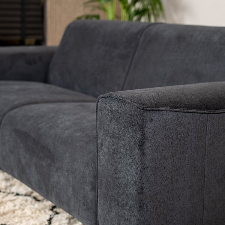 Canapé scandinave 2,5 places Vegas noir tissu chiné