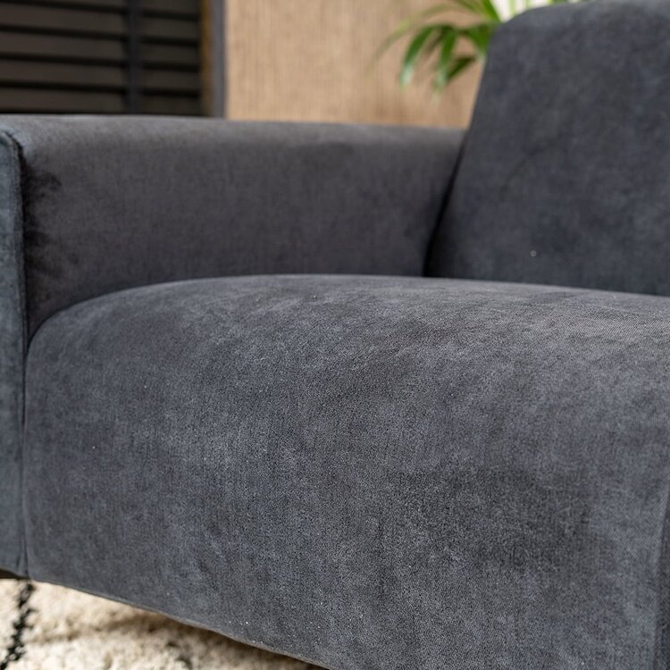 Canapé scandinave 2,5 places Vegas noir tissu chiné