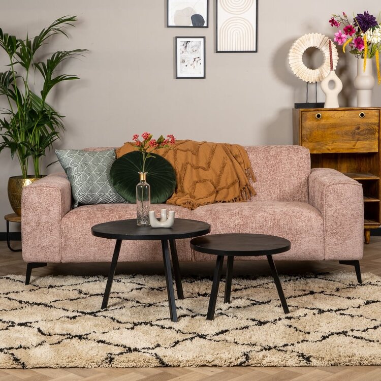 Canapé 2,5 places Vegas tissu rose chenille