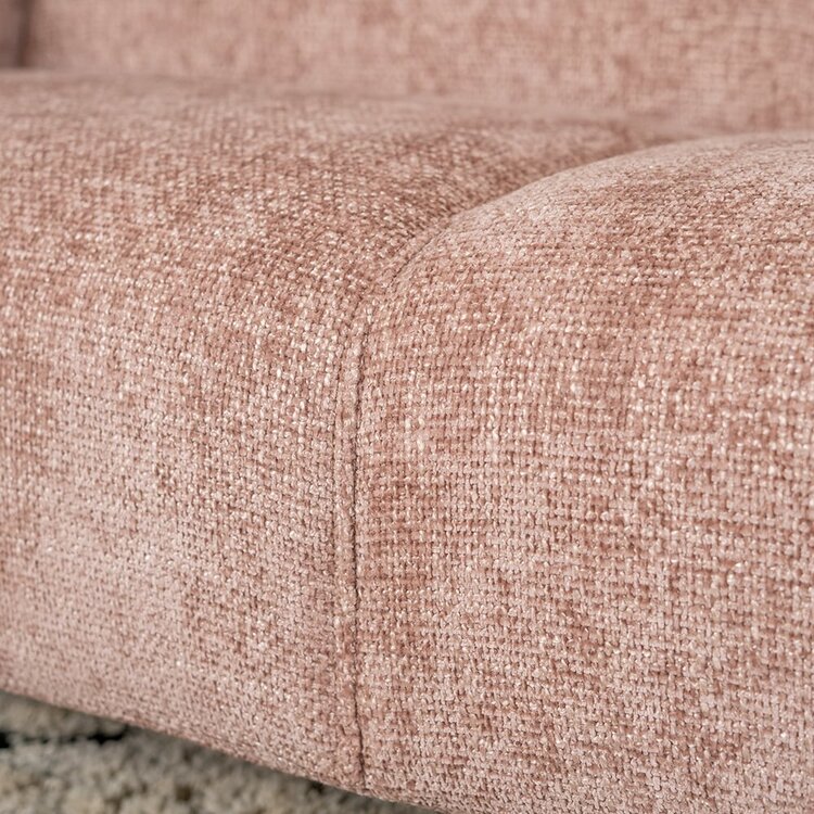 Canapé 2,5 places Vegas tissu rose chenille
