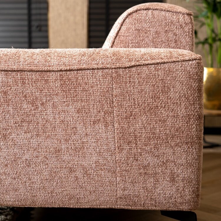 Canapé 2,5 places Vegas tissu rose chenille