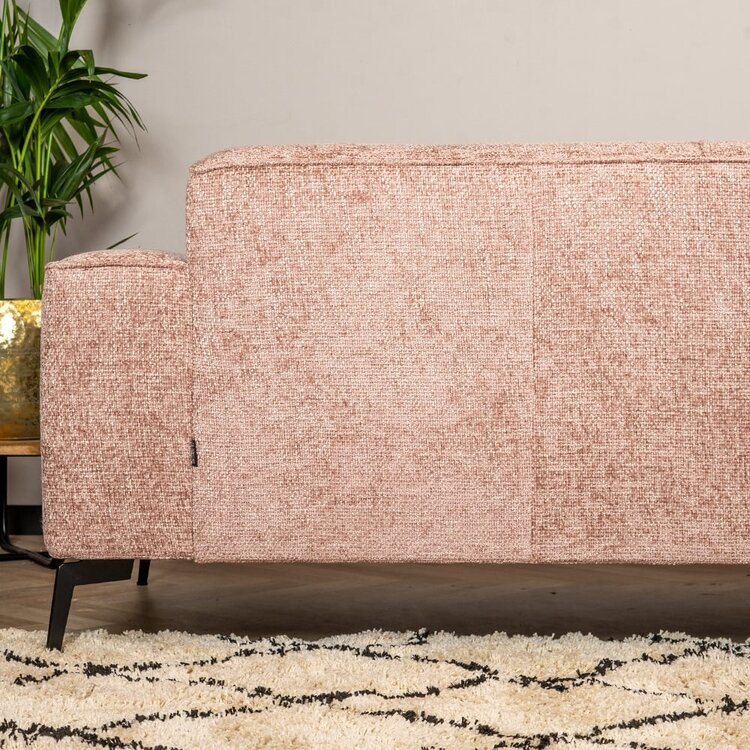 Canapé 2,5 places Vegas tissu rose chenille