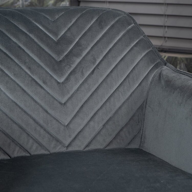 Chaise de salle à manger Fiona en velours anthracite