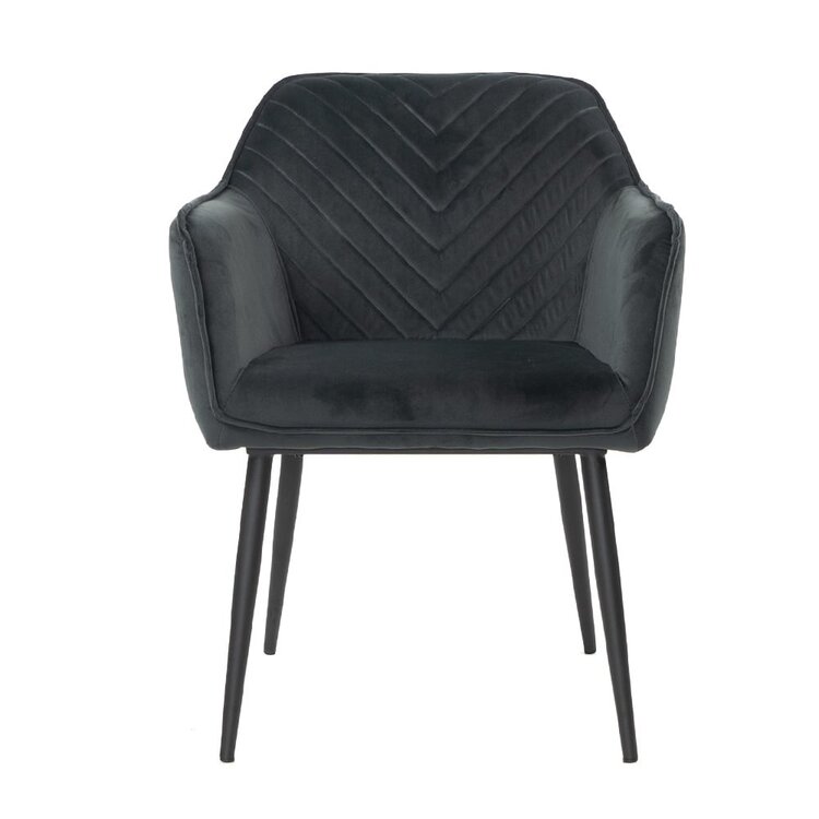 Chaise de salle à manger Fiona en velours anthracite