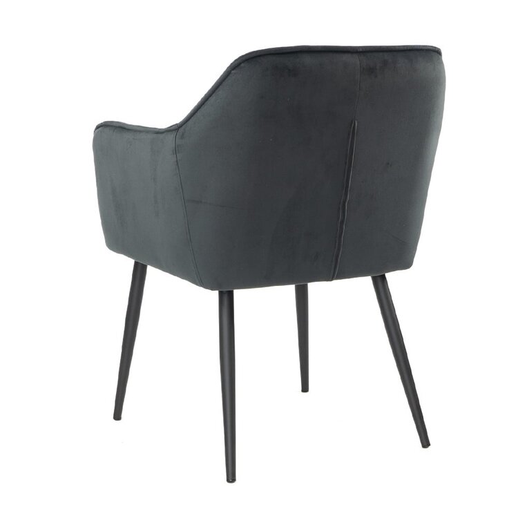 Chaise de salle à manger Fiona en velours anthracite