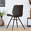Chaise de salle à manger industrielle Barrel en éco-cuir anthracite
