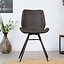 Chaise de salle à manger industrielle Barrel en éco-cuir anthracite