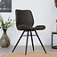 Chaise de salle à manger industrielle Barrel en éco-cuir anthracite