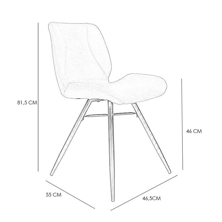 Chaise de salle à manger industrielle Barrel en éco-cuir anthracite