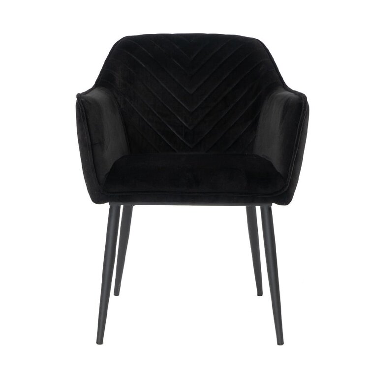 Chaise de salle à manger Fiona en velours noir
