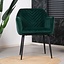 Chaise de salle à manger Fiona en velours vert foncé