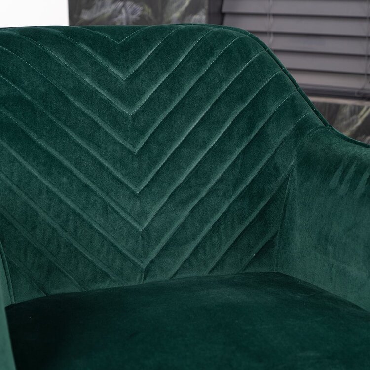 Chaise de salle à manger Fiona en velours vert foncé