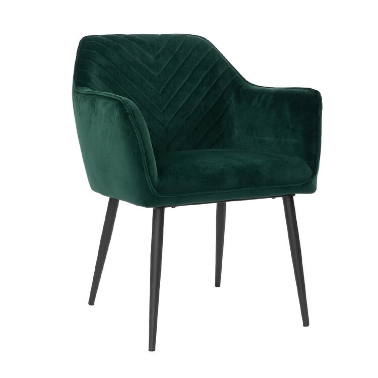 Chaise de salle à manger Fiona en velours vert foncé