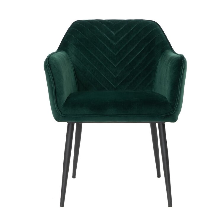 Chaise de salle à manger Fiona en velours vert foncé
