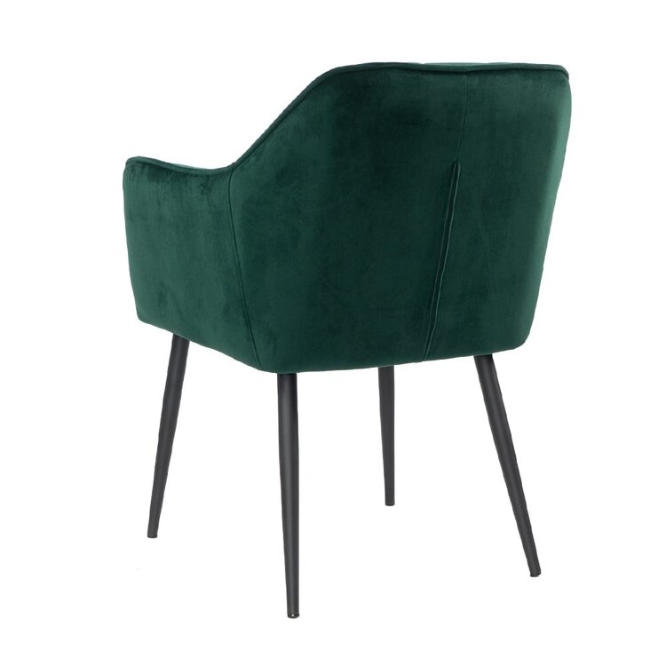 Chaise de salle à manger Fiona en velours vert foncé