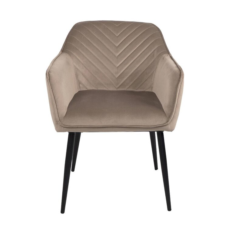 Chaise de salle à manger Fiona en velours taupe