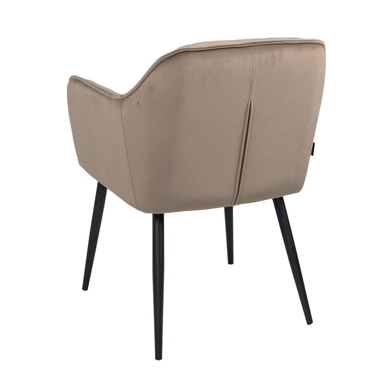 Chaise de salle à manger Fiona en velours taupe