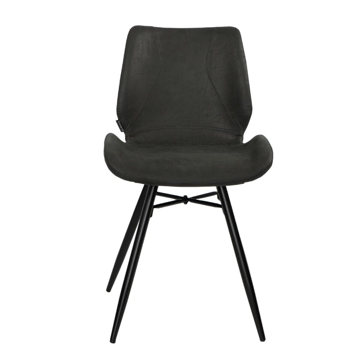 Chaise de salle à manger industrielle en éco-cuir noir - Livin24