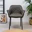 Chaise de salle à manger industrielle Club éco-cuir anthracite
