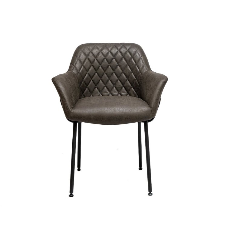 Chaise de salle à manger industrielle Club éco-cuir anthracite