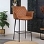 Tabouret de bar industriel Club cognac éco-cuir 78 cm