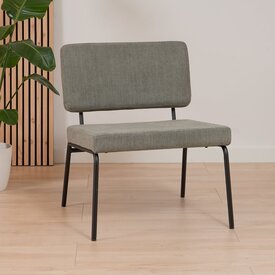 Fauteuil scandinave Espen tissu recyclé vert