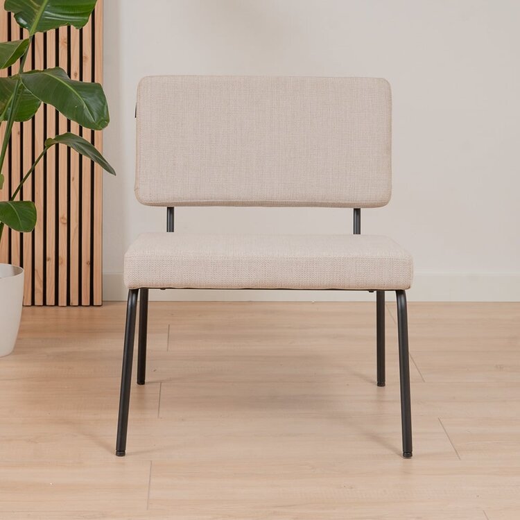 Fauteuil scandinave Espen tissu recyclé beige