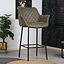 Tabouret de bar industriel Club vert olive éco-cuir 78 cm