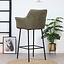 Tabouret de bar industriel Club vert olive éco-cuir 78 cm