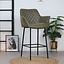 Tabouret de bar industriel Club vert olive éco-cuir 78 cm