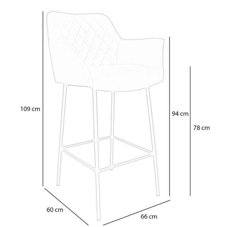 Tabouret de bar industriel Club vert olive éco-cuir 78 cm