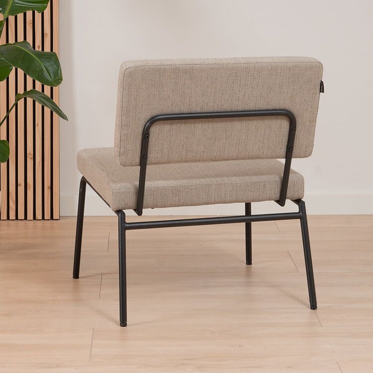 Fauteuil scandinave Espen tissu recyclé taupe