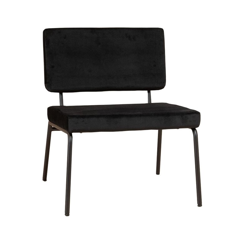 Fauteuil en velours Espen noir