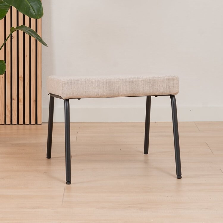 Hocker Espen beige en tissu recyclé