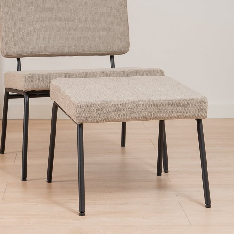 Hocker Espen taupe en tissu recyclé