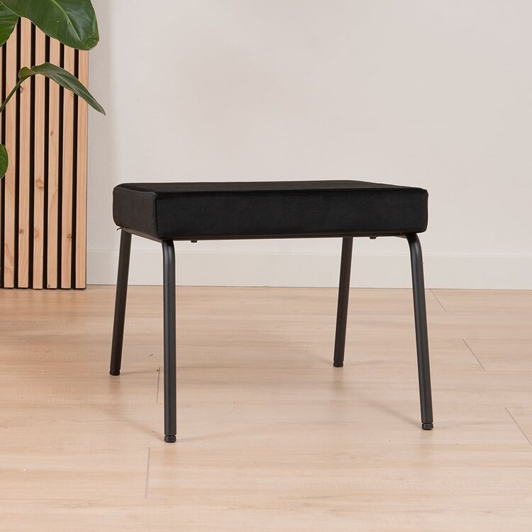 Hocker Espen en velours noir