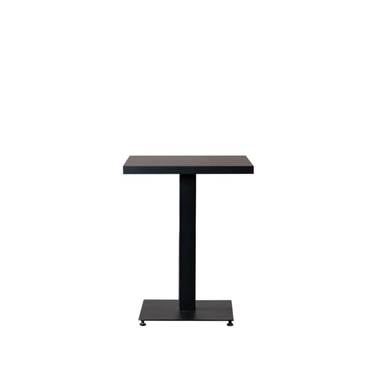 Table à manger bistrot aspect bois noir melamine Nils 60 x 60 cm