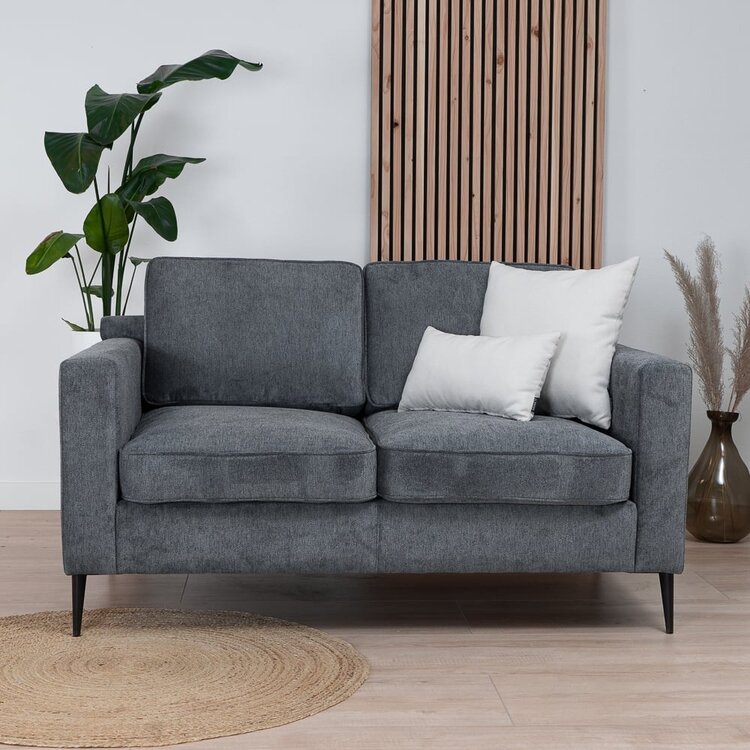 Canapé scandinave 2 places Orlando anthracite mélange