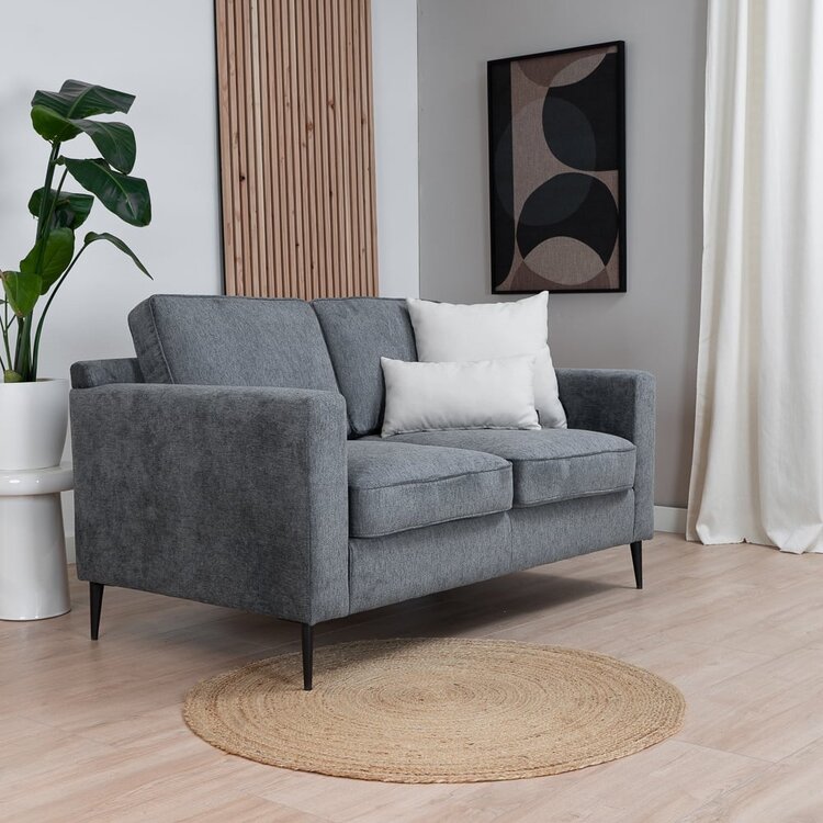 Canapé scandinave 2 places Orlando anthracite mélange