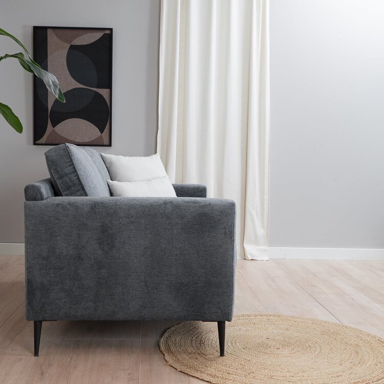 Canapé scandinave 2 places Orlando anthracite mélange