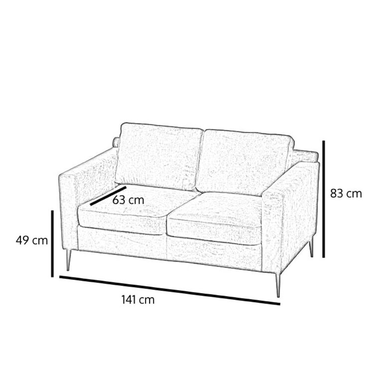 Canapé scandinave 2 places Orlando anthracite mélange