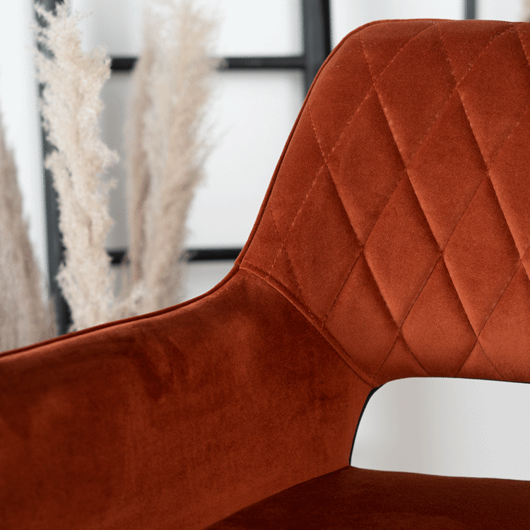 Tabouret de bar velours Mika cuivre 78 cm