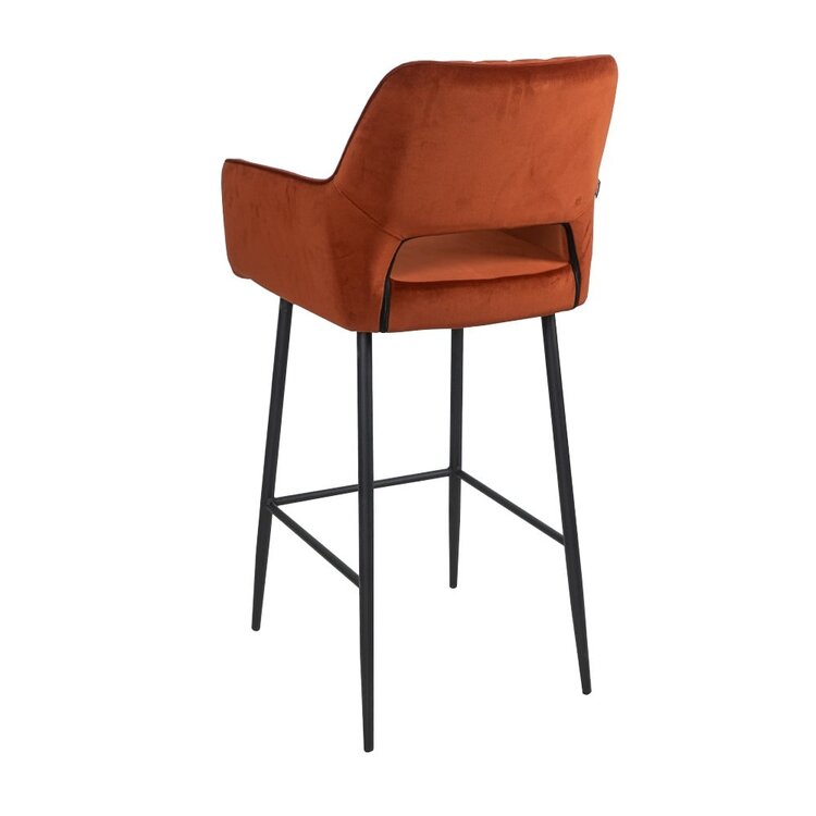 Tabouret de bar velours Mika cuivre 78 cm
