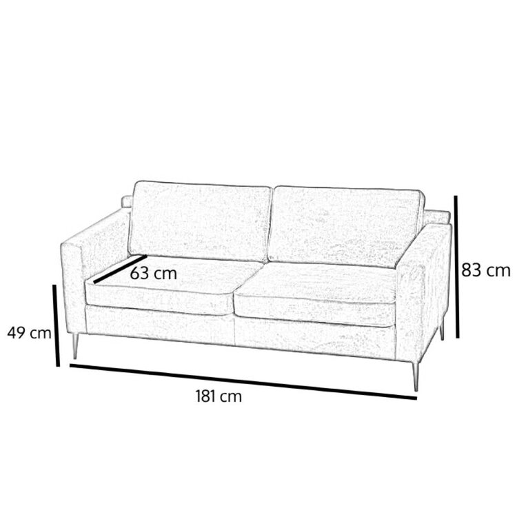 Canapé scandinave 3 places Orlando taupe