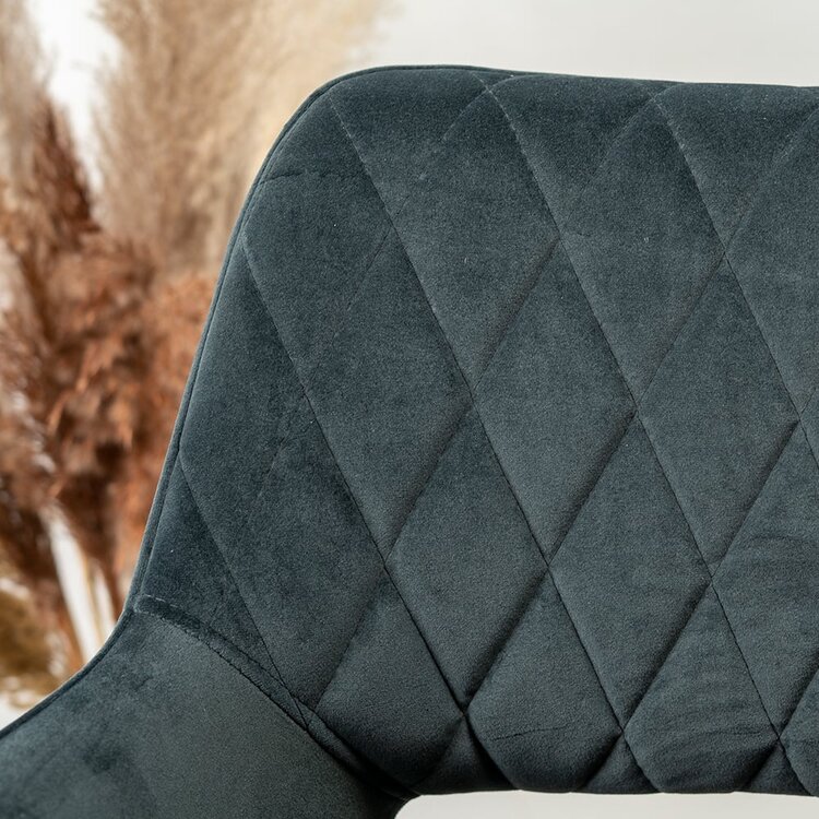 Chaise de salle à manger velours Mika anthracite