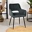 Chaise de salle à manger velours Mika anthracite